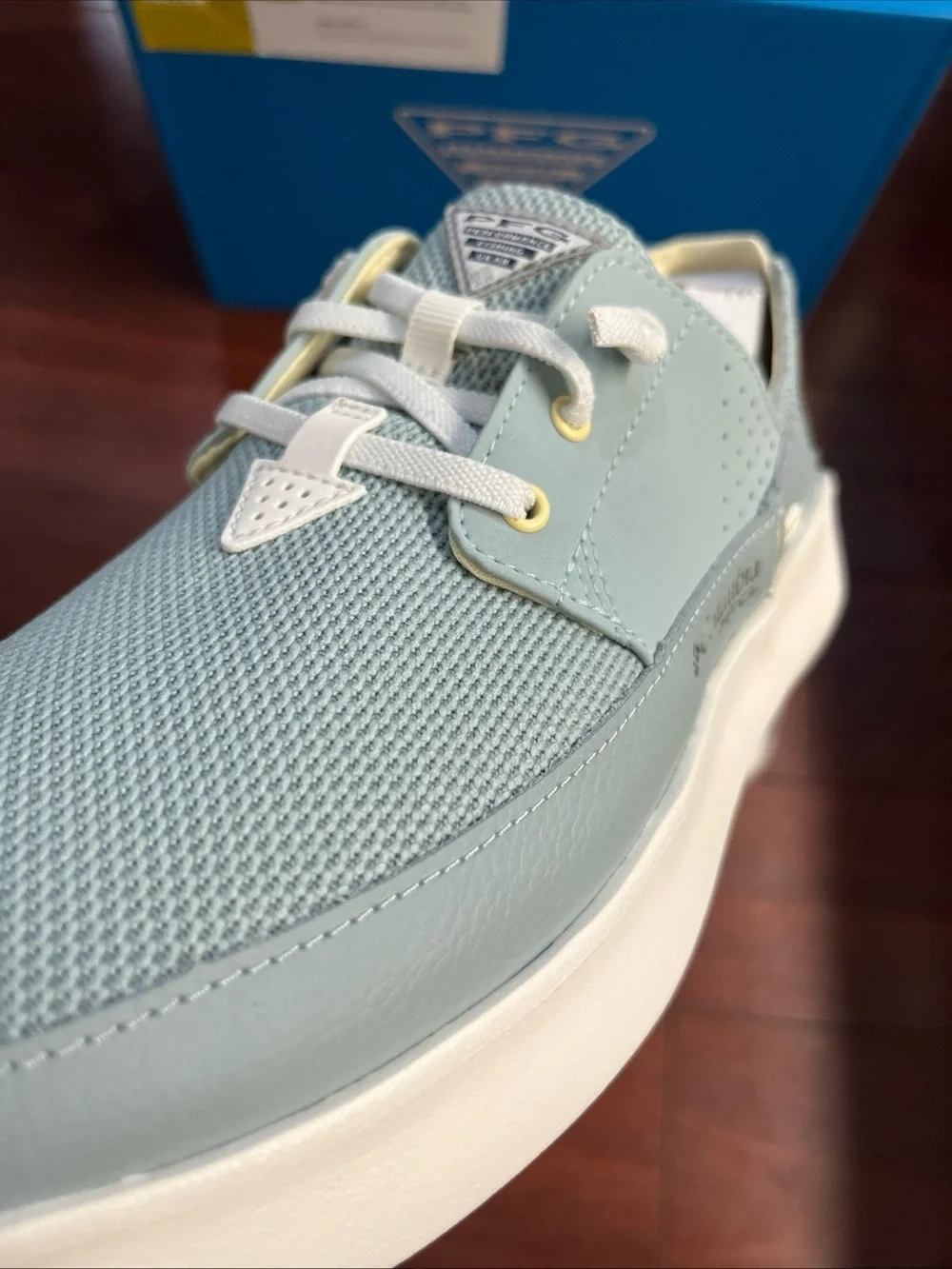 Mens 11 Columbia Boatside Breathe Relaxed PFG  Shoe Slip On Blue Mesh Fishing